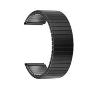 PUYUNA Elastic Stretch Strap Stainless Steel Watch Band Metal Bracelet Expansion Wristband Replacement Belt 20mm 22mm(Black,16MM-L (151MM))