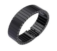 PUYUNA Elastic Stretch Strap Stainless Steel Watch Band Metal Bracelet Expansion Wristband Replacement Belt(Black,18MM-S (136MM))