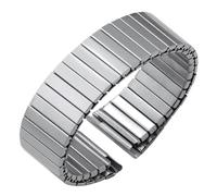 PUYUNA Elastic Stretch Watch Band 22mm Stainless Steel Strap Band Metal Expansion Bracelet Men's Watch Straps(Silver,22MM-M 145MM)