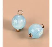 PUYUNA Fashion Buttons,20pcs 10mm Black Gold Small Round Ball Pearl Semi-Circular Pearl Decorative for Cloth Crafting Resin Shank Button(Sky Blue)