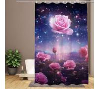 PUYUNA Flower Shower Curtains for Bathroom 120 x 180 cm Large Curtain Green 3D Waterproof Polyester Fabric with 12 Rings and Weighted Hem, Quick-Drying Home Outdoor Garden Decor R-288(W150xL200 cm)