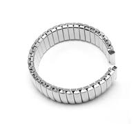PUYUNA Metal Elastic Strap 16 18 20mm Expansion Watch Band Men Women Universal Replacement(Silver,18mm)