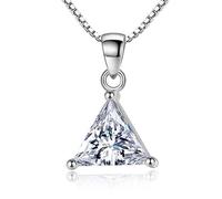 PUYUNA Princess Cut Moissanite Necklace Diamond Pendant Solid S925 Silver Wedding Jewelry