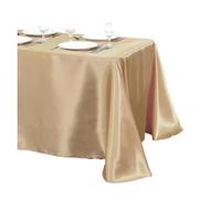 PUYUNA Satin Table Cloth Wedding Tablecloth Rectangular Black Overlay Cover Champagne Party Dinner Banquet Decoration(Champagne,228X335CM)