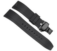 PUYUNA Silicone Men's Fashion Sports Watch Strap 20mm 22mm Universal Bracelet Replacement Watchband Accessories(Black Black B1,20mm)