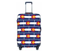 puywfdv Colorado State Flag Print Elastic Luggage Protection Cover, Fully Printed, Bright Colors, Zipper Design
