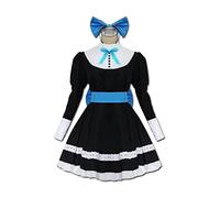 PUYYDS Anime Panties Stocking Garterbelt Cattle With Anarchy Cosplay Costumes Black Women Dress Lolita Maid Outfits Uniform Hats