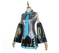 PUYYDS Vocaloid Miku Cosplay Wig Costume Japan Midi Dress Beginner Future Miku Cosplay Female Halloween Women's Costume Men size