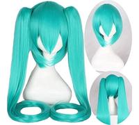 PUYYDS Vocaloid Miku Cosplay Wig Costume Japan Midi Dress Beginner Future Miku Cosplay Female Halloween Women's Costume Men size, XS