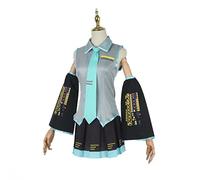 PUYYDS Vocaloid Miku Cosplay Wig Costume Japan Midi Dress Beginner Future Miku Cosplay Female Halloween Women's Costume Men size