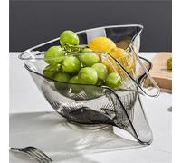 PUZAME 2 Pack Drain Basket Funnel for Kitchen Sink - Multi-Functional Drain Basket Drain Filter Large Capacity Vegetable Washing Drainage Basket Dry and Wet Separation Fruit Tray Sink Strainer Basket