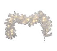 PUZAME 9FT Christmas Garland Decorations with LED Lights, 2.7M White Artificial Rattan Xmas Wreath Garlands Decorations for Fireplaces Stairs, Christmas Garlands for Holiday, Wedding Party Decoration