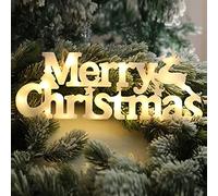 PUZAME Merry Christmas Letter LED Lights Signs, Warm White Lighted Merry Christmas Sign Hanging Window Decorative Light, Glowing Letter Sign Light Light Up Board Garden, House, Patio, Wall, Wreaths