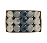 PUZAME Velvet Christmas Baubles 15 Pcs Ball Ornaments 80mm/3.14'' Shatterproof Flocked Tree Assorted Hanging Decorations for Xmas Holiday Wedding Party (Grey)