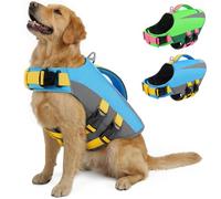 PUZAUKAL Dog Life Jacket - Adjustable Life Jacket for Small, Medium & Large Dogs with Durable Handle & Reflective Strips, Ideal for Boat, Lake & Swimming (Blue S)