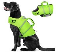 PUZAUKAL Life Jacket Dog Ripstop Dog Life Jacket with Rescue Handle and Reflective Stripes Adjustable Dog Life Jacket for Small Medium Large Green XS