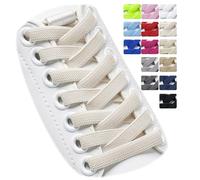 Puzeam 2 Pairs Elastic Shoe Laces for Trainers, 8mm Shoelace | Elastic no tie shoelaces, slip on & saving time; 120cm replacement laces for kids, adults, 21 colours for sneaker shoes