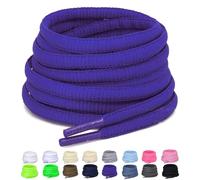 Puzeam 2 Pairs Oval Shoe Laces, 6mm Half Round Shoelaces for Sneakers, Trainers, Running Shoes Royal Blue 100