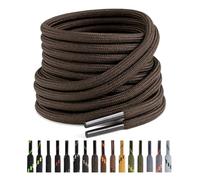 Puzeam 2 Pairs Round Boot Laces, 4.5 mm, Heavy Duty Outdoor Work Boots Shoe Laces for Men, Women, Strong Hiking, Walking Shoeslaces (180 cm, dark brown)