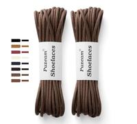 Puzeam 2 Pairs Waxed Round Shoe Laces, 3 mm Thin Oxford Shoelaces for Men, Formal Leather Dress Boot Laces Camel 70