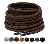 Puzeam 2 Pairs Work Boot Laces Round Heavy Duty Shoe Laces for Hiking Shoes | 4mm Strong Shoelaces for Trainers and Athletic Shoes, tightly woven to stay tied, 6 sizes and 16 colours