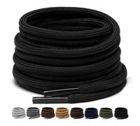 Puzeam 2 Pairs Work Boot Laces Round Heavy Duty Shoe Laces for Hiking Shoes | 4mm Strong Shoelaces for Trainers and Athletic Shoes, tightly woven to stay tied, 6 sizes and 16 colours