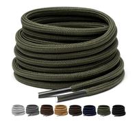 Puzeam 2 Pairs Work Boot Laces Round Heavy Duty Shoe Laces for Hiking Shoes | 4mm Strong Shoelaces for Trainers and Athletic Shoes, tightly woven to stay tied, 6 sizes and 16 colours