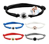 PUZYCOFA Custom Photo Bracelet Personalised Projection Bracelet with Picture Inside Valentine's Day Birthday Memorial Gifts for Mum Women Men Couple Her