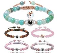 PUZYCOFA Custom Photo Bracelet Personalised Projection Bracelet with Picture Inside Valentine's Day Birthday Memorial Gifts for Mum Women Men Couple Her