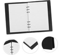 PUZYI A5 6x8 inches loose-leaf notebook 80-page cardboard inner page horizontal line notepad for Work School Note Taking for students(Wei)