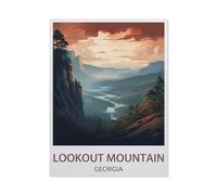 Puzzel Für Erwachsene Jigsaw Puzzle 1000，Lookout Mountain Georgia Vintage-Reiseposter，DIY Papp puzzle Einzigartiges Geschenk（75x50cm）-BC63