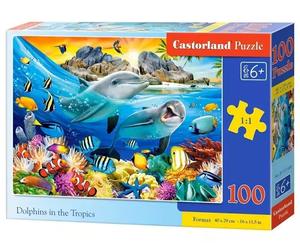 Puzzle 100 elementów. Delfiny w tropikach - Castorland