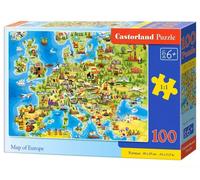 Puzzle 100 elementów. Mapa Europy - Castorland