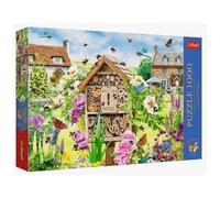 Trefl Tea Time 1000 Piece Jigsaw Puzzle - Home for Bees - Premium Quality Puzzle Pieces with Poster - 68.3cm x 48cm - Countryside Garden & Wildlife Scene - 1000 Piece Jigsaw Puzzles for Adults
