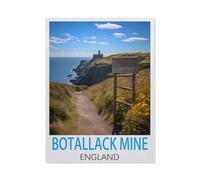 puzzle 1000，Botallack Mine England Vintage Travel Poster，Jigsaw puzzle for for adults teens and challenge educational-wooden（75x50cm）-H78