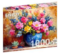 ENJOY Puzzle Pink Flowers Bouquet Succulent Watercolor Illustration - 1000 Pieces Jigsaw Puzzle for Adults - Matte Finish, Soft Touch, Easy to Assemble, Tight Fit, Vivid Colors, Missing Pieces Service