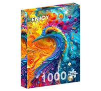 ENJOY Puzzle Abstract Peacock Bird Watercolor Marble Illustration - 1000 Pieces Jigsaw Puzzle for Adults - Matte Finish, Soft Touch, Easy to Assemble, Tight Fit, Vivid Colors, Missing Pieces Service