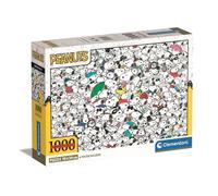 Clementoni - 39804 - Impossible Puzzle Peanuts - Jigsaw Puzzle 1000 Pieces, Jigsaw Puzzle For Adults, Comic Puzzle, Difficult - Made In Italy