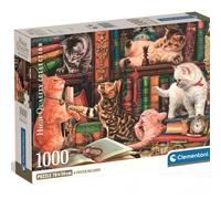 Clementoni - Curious Whiskers 1000 Piece Puzzle - 14 Years & + - Relaxing Board Game Illustrated Cat Concentration Gift Idea