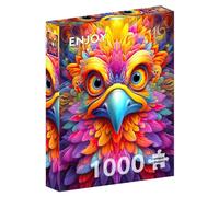 ENJOY Puzzle Staring Bird Feathers Portrait Fantasy Illustration - 1000 Pieces Jigsaw Puzzle for Adults - Matte Finish, Soft Touch, Easy to Assemble, Tight Fit, Vivid Colors, Missing Pieces Service