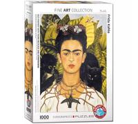 Puzzle 1000 elementów. Autoportret z kolibrem, Frida Kahlo - Eurographics