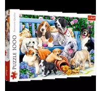 Puzzle 1000 elementów. Psy w ogrodzie - Trefl