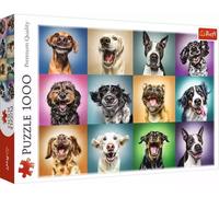 Puzzle 1000 elementów. Zabawne psie portrety - Trefl