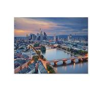 puzzle 1000，Frankfurt am Main at dusk，Jigsaw puzzle for for adults teens and challenge educational-wooden（75x50cm）-O92