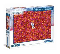 Clementoni - Impossible Puzzle 1000 Pieces for Adults and Teenagers, Disney Frozen Theme with Poster Included, Compact Box, Gift Idea for Men and Women, Made in Italy, 70 x 50 cm, 39929