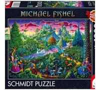 Schmidt Jigsaw Puzzle 58612 - Fantastic Fairy Tale World Michael Fishel - 1000-piece Grass Cardboard