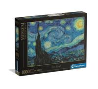 Clementoni - Van Gogh 1000 Piece Art Jigsaw Puzzle for Adults and Children, Museum Collection, Starry Night Theme, Gift Idea for Men and Women, Made in Italy, 70 x 50 cm, 39995