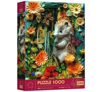 Trefl - 3D Effect Puzzle, Hedgehog - 1000 Pieces - 40th Anniversary, Art Paper Art, Premium Puzzle for Adults and Children from 14 Years
