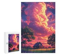Puzzle 1000 PCS Romantic Sunset Cottage Scene Puzzles Für Erwachsene Puzzle Geburtstagsgeschenk Schwierig Und Herausfordernd Anspruchsvolles Spiel Geschenke 1000 PCS
