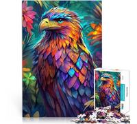 Puzzle 1000 Piece Adult “Colorful Eagle Portrait” Made of wood,for age 14+ Relax Games Offered as gifts for the whole family。size:50x75cm/14.96x20.47inch